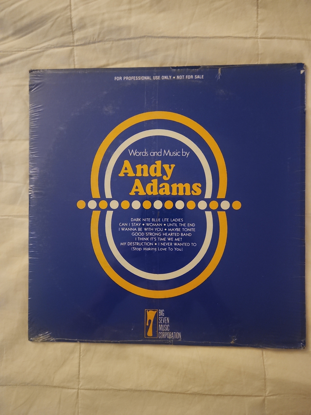 Words and Music By Andy Adams Vinyl -- SEALED BEST COPY OUT THERE!!!